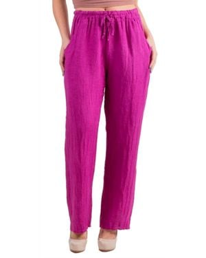 Gigi Moda Marca Linen Pants - Pink