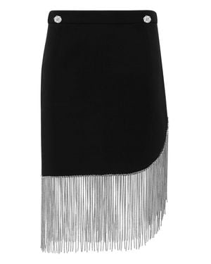 Philipp Plein Short Skirt Fringe - Black