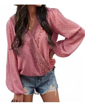 Miss Sparkling Boho Dotted Blouse - Red