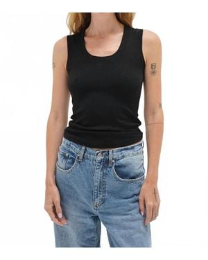 LNA Deep U Ribbed Tank Top - Black