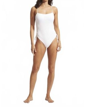 Seafolly Drawstring Side One Piece - White