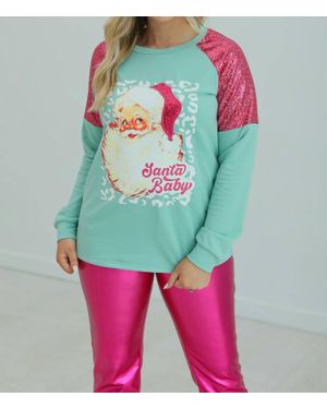 Southern Grace Santa Baby Sweatshirt - Blue