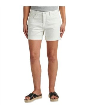 Jag Alex Boyfriend Mid Rise Short - White