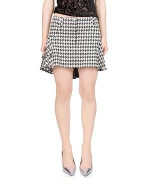 Priscavera Stretch Wool Ruffle Mini Skirt - Black