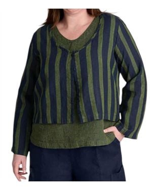 FLAX Vee Cardigan - Green