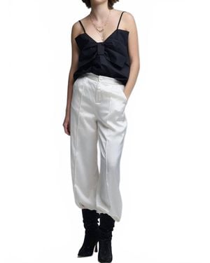 Q2 Poplin Crop Top With Bow Detail - Black