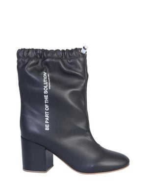 Forward Ankle Boots With Adjustable Coulisse Closure - Blue