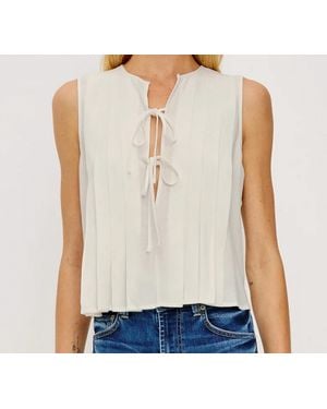 Rails Aja Pleated Sleeveless Top - White