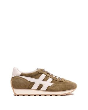 Hogan Suede Appliqué Sneakers - Natural