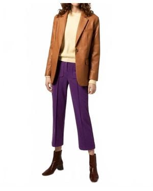 FRNCH Luana Faux Leather Blazer - Purple
