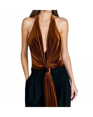 SER.O.YA Vika Velvet Bodysuit - Black
