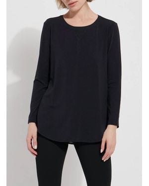 Lyssé Layla Mixed Media Top - Black