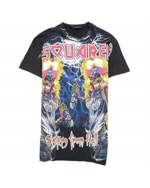 DSquared² Sisters From Hell Concert Cotton T-Shirt - Blue