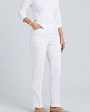 Slimsation By Multiples Pull On Crop Pant - White