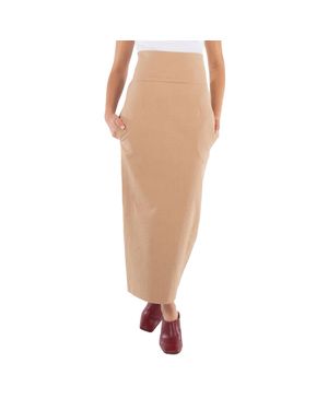 Calcaterra Biscuit Long Tubino Skirt - Natural