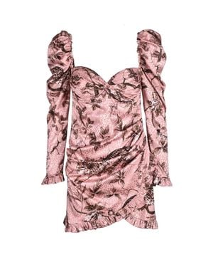 Odi Et Amo Mini Dress With Puffed Sleeves - Pink