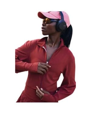 Free People Fp Movement Never Better Jacket Crimson Cozy Layer Dsgl869 - Red