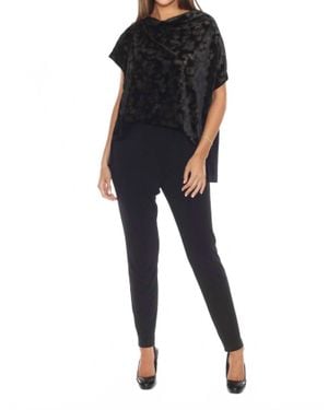 Joseph Ribkoff Foiled Animal Print Velvet Jumpsuit - Black