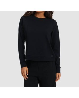 Cozy Earth Bamboo Pullover Crew Tee - Black