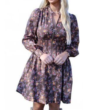 In-Loom Kara Floral Mini Dress - Purple