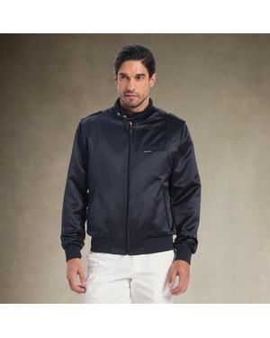 Members Only Classic Satin Iconic Racer Jacket - Blue