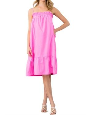 Thml Bright And Airy Midi Dress - Pink