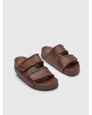 Atp Atelier Furlo Stitch Cannella Vacchetta Sandals - Brown