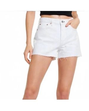 Rag & Bone Low-Rise Raw Shorty Denim Shorts - White
