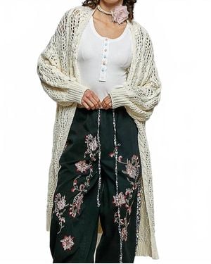 Pol Langley Duster Open Cardigan - Natural
