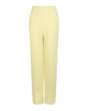 Ferragamo Contrast-Piping Tailored Pants - Yellow