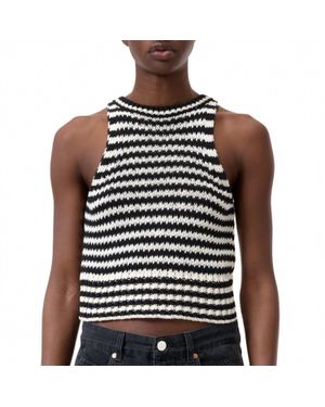 Closed Knit Tank Top - Black