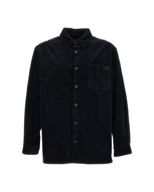 A.P.C. Mateo Logo Cotton Corduroy Overshirt - Blue