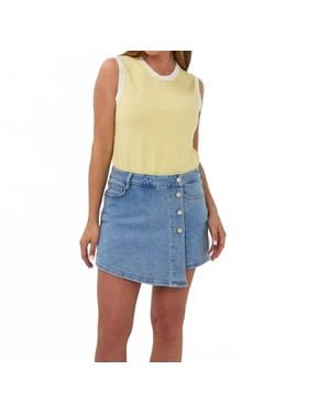 EsQualo Rib Knit Top - Blue
