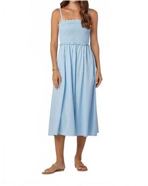 Livro Smocked Midi Dress - Blue