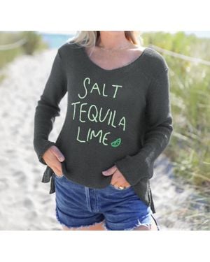 Wooden Ships Salt Tequila Lime V-Neck Top - Gray