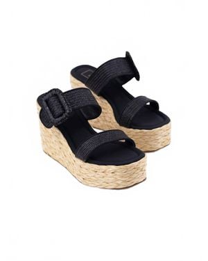 Shu Shop Leena Raffia Wedge Sandals - Blue