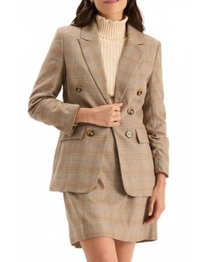 tyler boe Blair Buckingham Plaid Jacket - Natural
