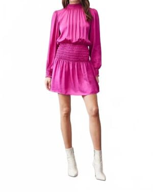Bella Dahl Smocked Waist Mini Dress - Pink