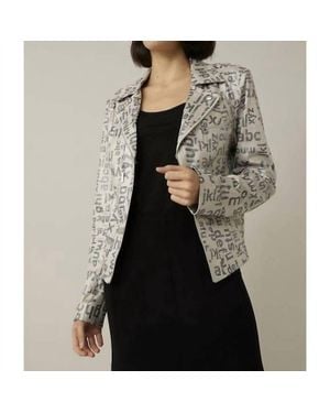 Joseph Ribkoff Ranya Moto Letter Jacket - Black