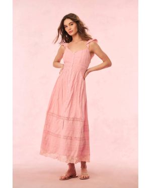 LoveShackFancy Sufette Midi Dress - Pink