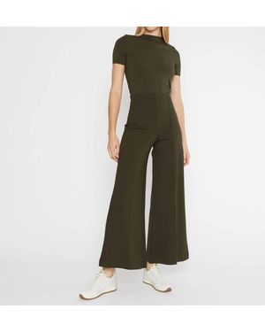 Ripley Rader Ponte Knit Cropped Wide Leg Pant - Green