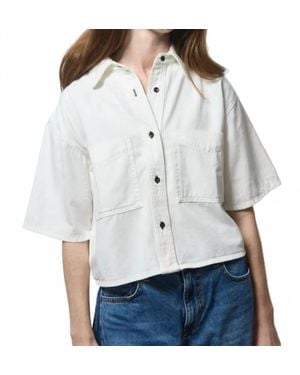 ASKK NY Short Sleeve Combo Mix Media Shirt - Gray
