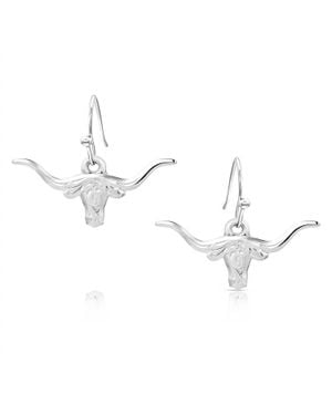 Montana Silversmiths Out West Longhorn Earrings - Metallic