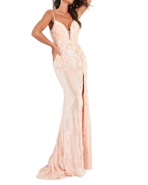 Jovani Long Sequin Fitted Dress - Multicolor