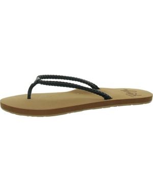 Roxy Costas Flat Round Toe Flip-Flops - Multicolor