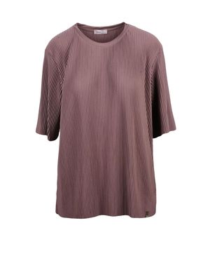 Herno Resort Textured Pleated Polyester Blouse - Purple