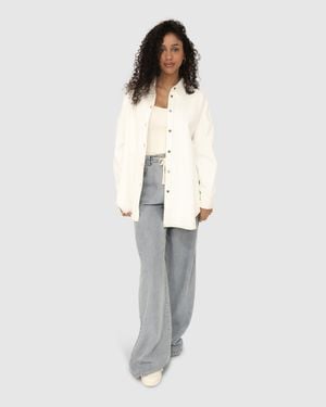 Belle & Bloom Into Him Oversized Denim Shirt - White