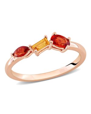 Mimi & Max Multi-Gem Three Stone Ring Sterling - Purple