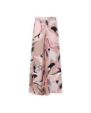 Emilio Pucci Nude Silk Orchidee Pants - Pink