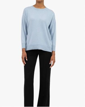 W. Cashmere Joey Oversized Crewneck Sweater - Blue